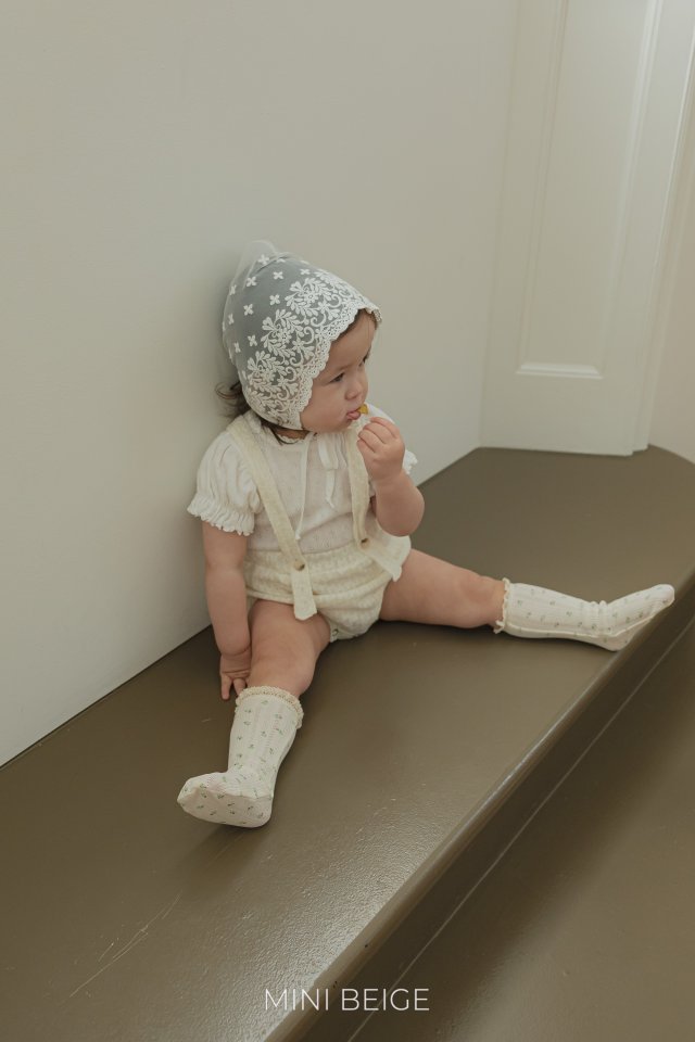 The Beige - Korean Baby Fashion - #babyfashion - Eyelet Puff Sleeve Tee - 4