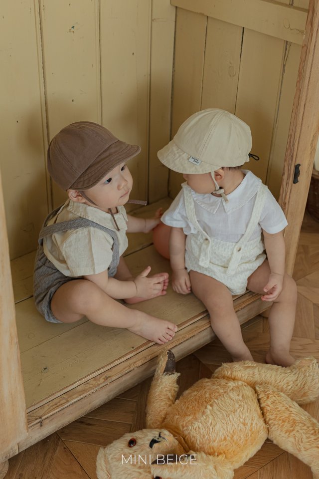 The Beige - Korean Baby Fashion - #babyfever - Linen Collar Tee