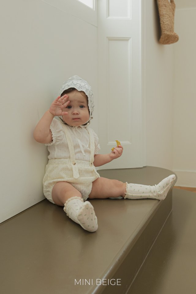 The Beige - Korean Baby Fashion - #babygirlfashion - Eyelet Puff Sleeve Tee - 5