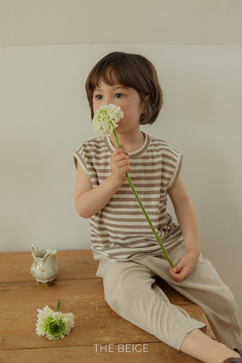 The Beige - Korean Baby Fashion - #babylifestyle - Stripe Sleeveless