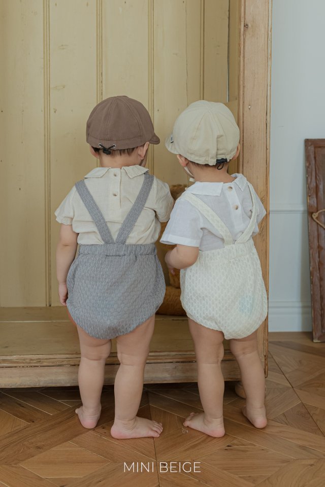 The Beige - Korean Baby Fashion - #babylifestyle - Linen Collar Tee - 3