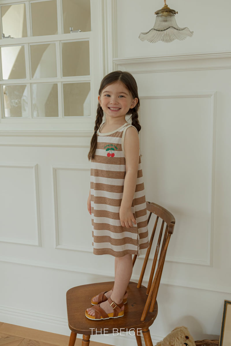 The Beige - Korean Baby Fashion - #babyoninstagram - Stripe Sleeveless One-piece - 3