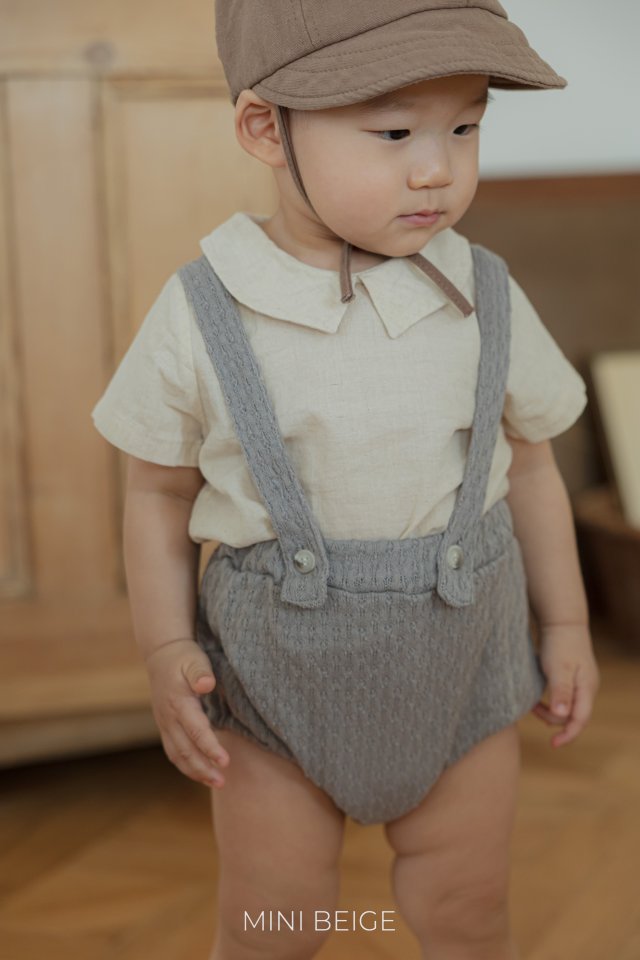 The Beige - Korean Baby Fashion - #babylifestyle - Linen Collar Tee - 4