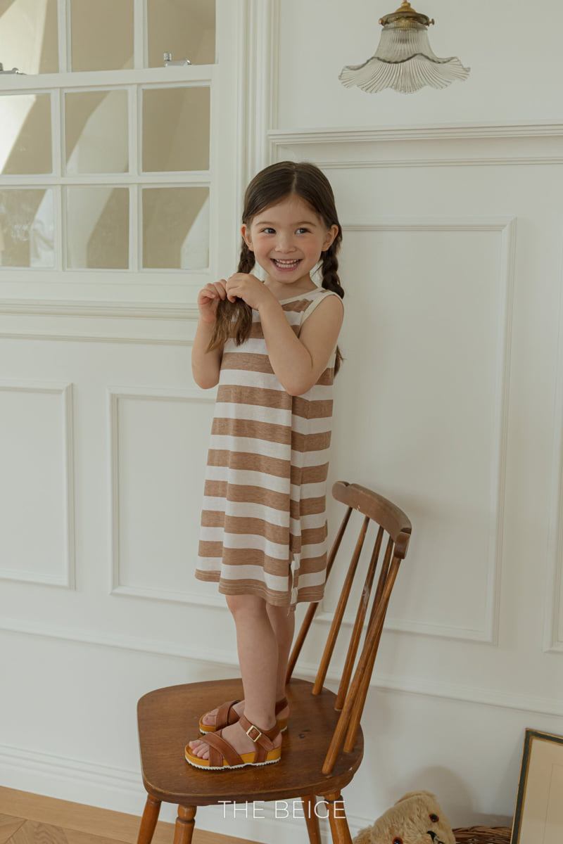 The Beige - Korean Baby Fashion - #babyoninstagram - Stripe Sleeveless One-piece - 4