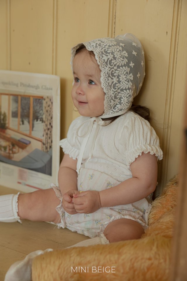 The Beige - Korean Baby Fashion - #babyootd - Eyelet Puff Sleeve Tee - 8