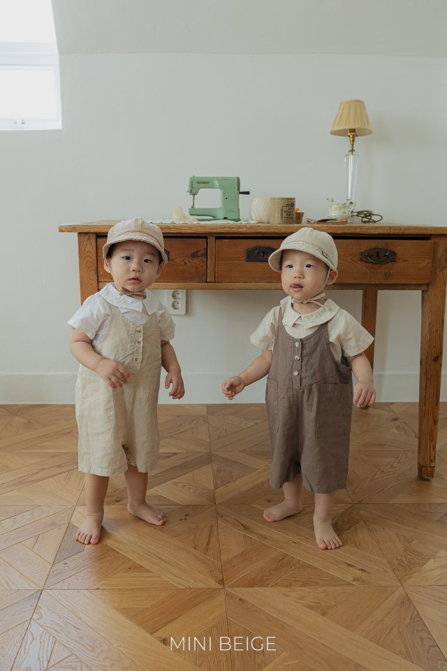 The Beige - Korean Baby Fashion - #babyootd - Linen Collar Tee - 5