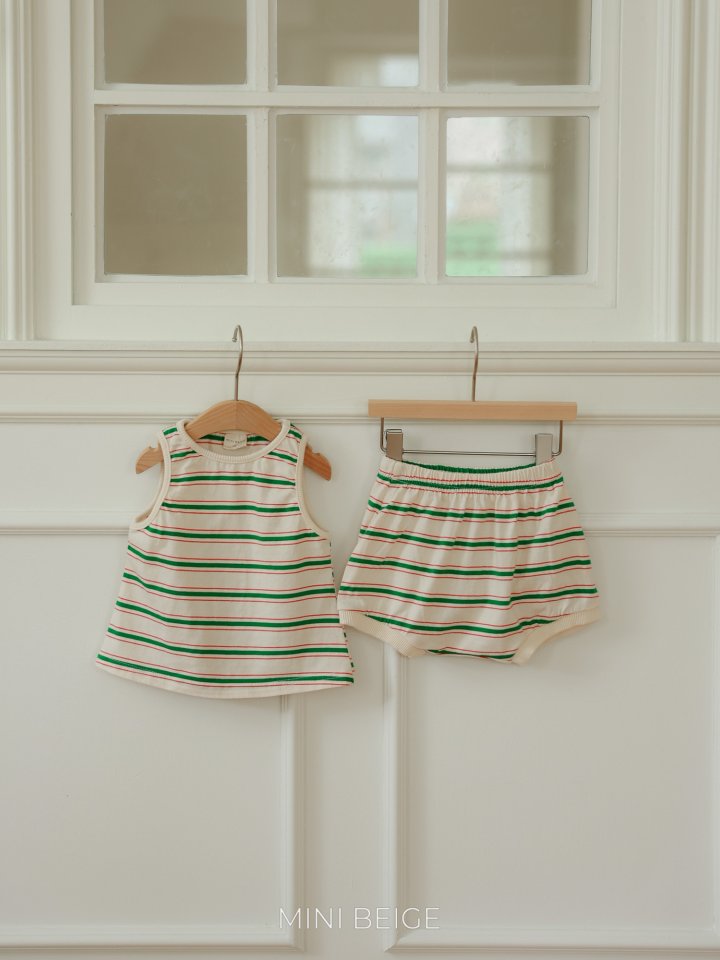 The Beige - Korean Baby Fashion - #babyootd - Stripe Sleeveless Set - 9