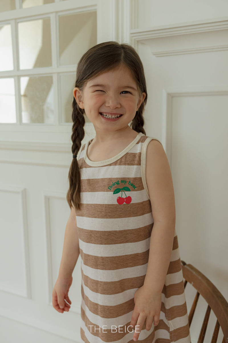The Beige - Korean Baby Fashion - #babyoutfit - Stripe Sleeveless One-piece - 6