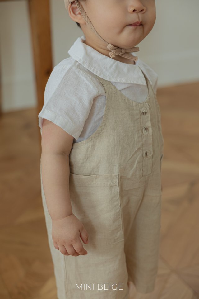 The Beige - Korean Baby Fashion - #babyoutfit - Linen Collar Tee - 6