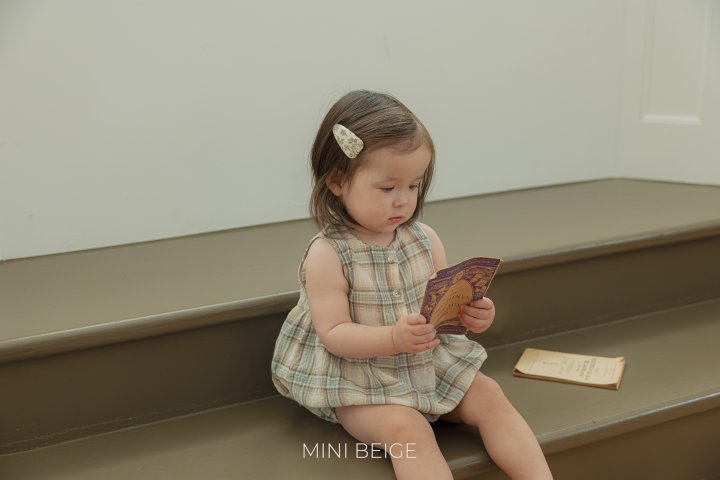 The Beige - Korean Baby Fashion - #babyoutfit - Check Pintuck Sleeveless Suit - 2