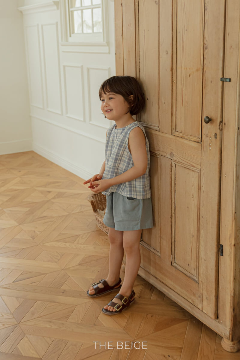 The Beige - Korean Baby Fashion - #babywear - Check Linen Sleeveless - 10