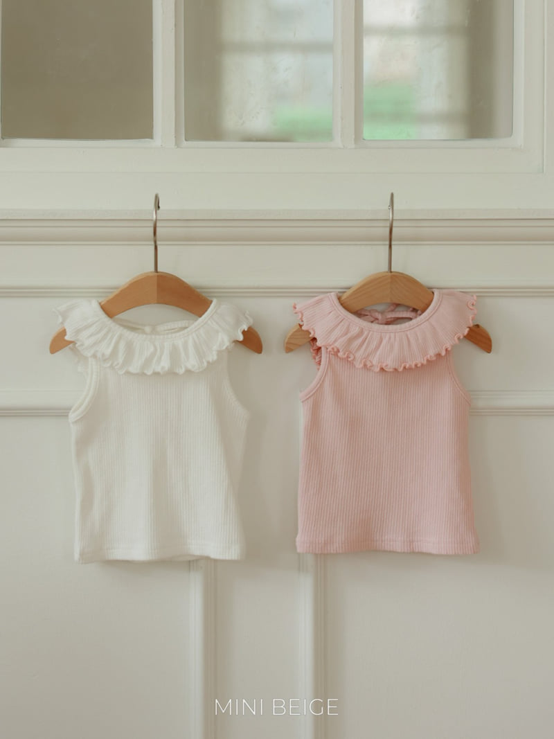 The Beige - Korean Baby Fashion - #babywear - Frill Ribbon Wave Sleeveless - 12