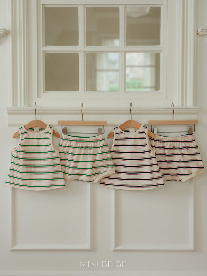 The Beige - Korean Baby Fashion - #babywear - Stripe Sleeveless Set - 12