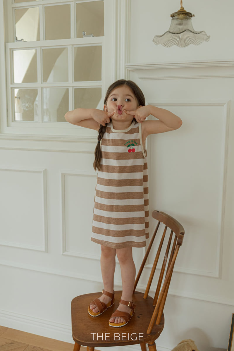 The Beige - Korean Baby Fashion - #onlinebabyboutique - Stripe Sleeveless One-piece - 8