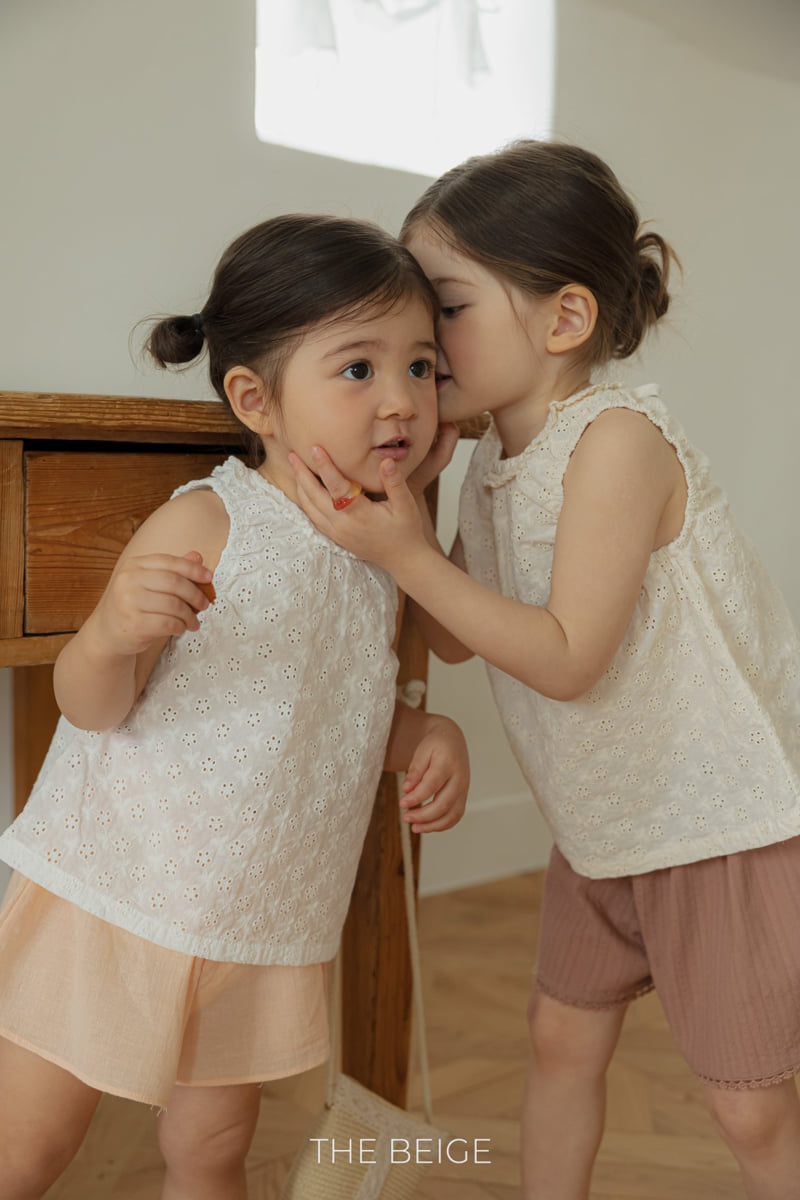 The Beige - Korean Baby Fashion - #onlinebabyboutique - Ribbon Sleeveless Blouse - 12