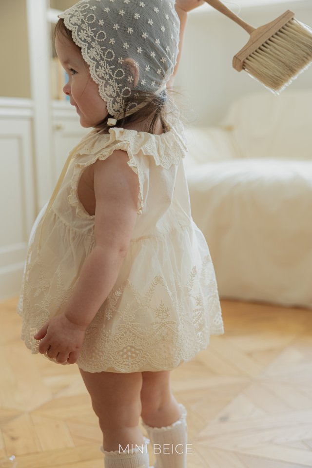 The Beige - Korean Baby Fashion - #onlinebabyboutique - Lace Bonnet - 6