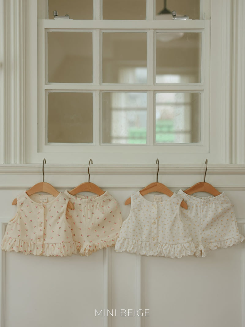 The Beige - Korean Baby Fashion - #onlinebabyboutique - Sleeveless Open Blouse Set - 12