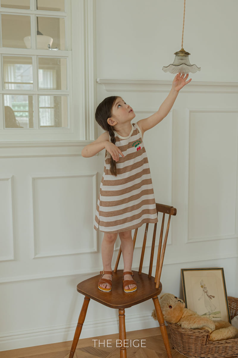 The Beige - Korean Baby Fashion - #onlinebabyshop - Stripe Sleeveless One-piece - 9