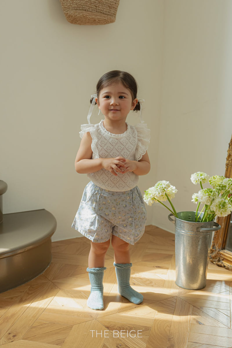 The Beige - Korean Baby Fashion - #onlinebabyshop - Flower Print Pleated Shorts - 3