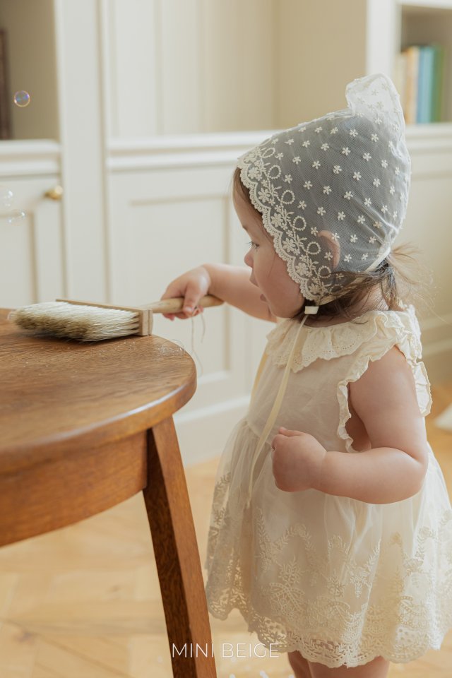The Beige - Korean Baby Fashion - #onlinebabyshop - Lace Bonnet - 7