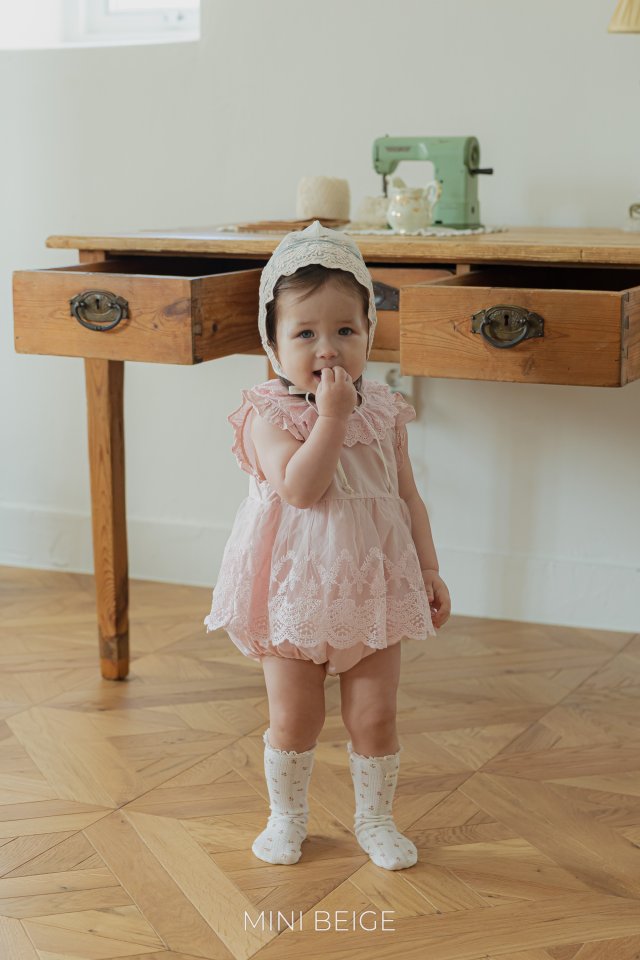 The Beige - Korean Baby Fashion - #onlinebabyshop - Lace Skirt Suit