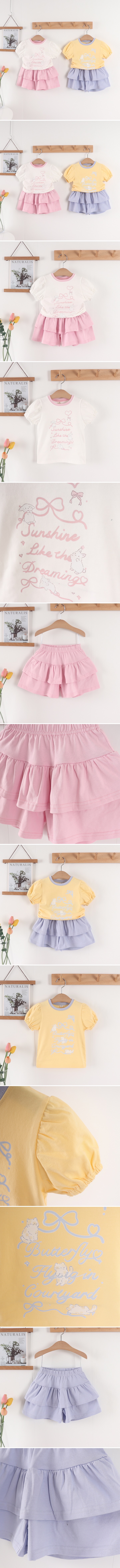 Tony - Korean Children Fashion - #fashionkids - Ribbon Cancan Skirt Top Bottom Set