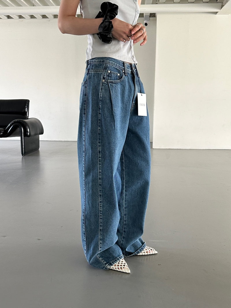 Unbound - Korean Women Fashion - #momslook - Pintuck Slit Denim Pants - 11