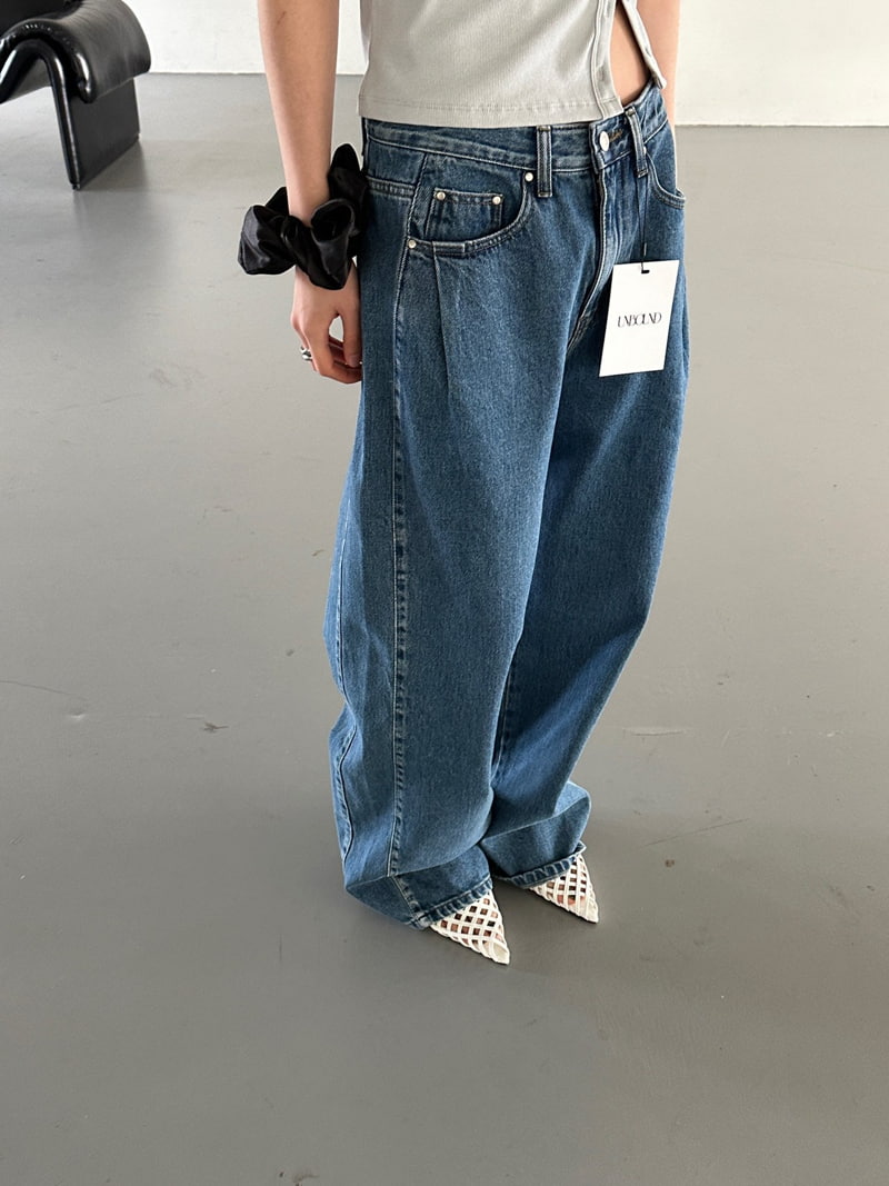 Unbound - Korean Women Fashion - #momslook - Pintuck Slit Denim Pants - 9