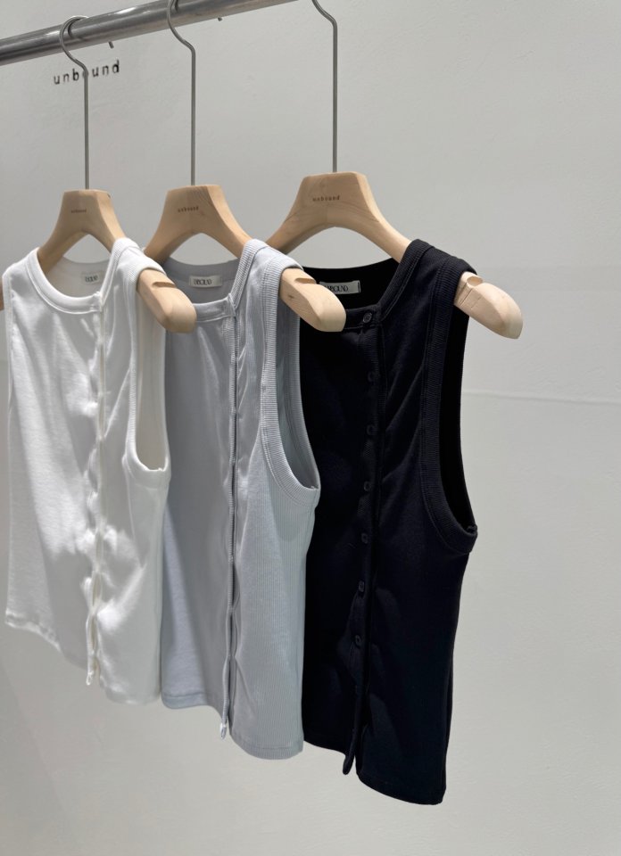 Unbound - Korean Women Fashion - #thatsdarling - Unbalance Rib Sleeveless Tee