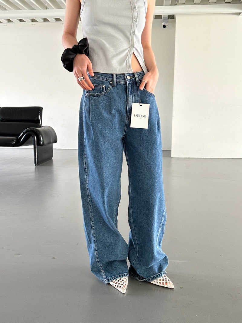 Unbound - Korean Women Fashion - #womensfashion - Pintuck Slit Denim Pants - 10
