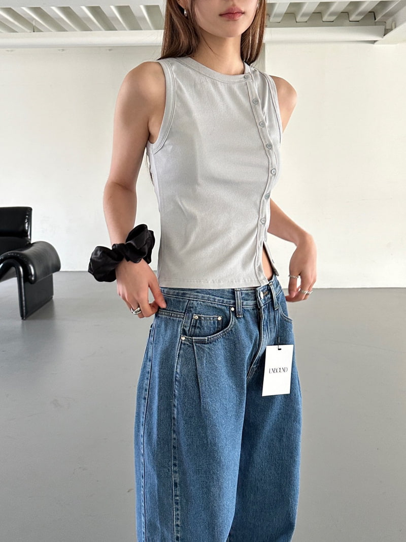 Unbound - Korean Women Fashion - #womensfashion - Pintuck Slit Denim Pants - 8