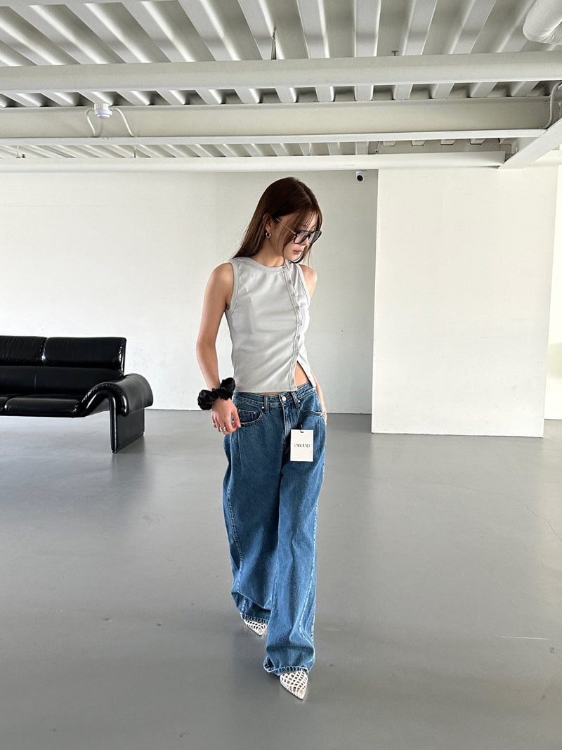 Unbound - Korean Women Fashion - #momslook - Unbalance Rib Sleeveless Tee - 4