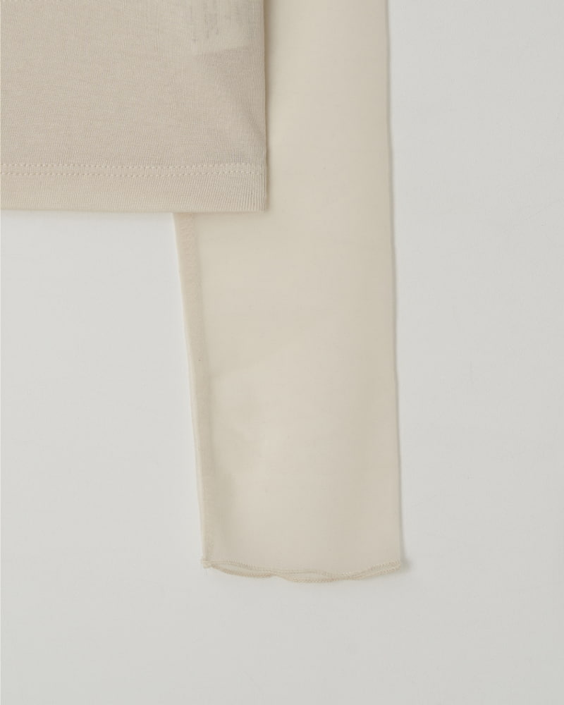 Understanding - Korean Women Fashion - #momslook - Mesh Sleeved Tee - 11