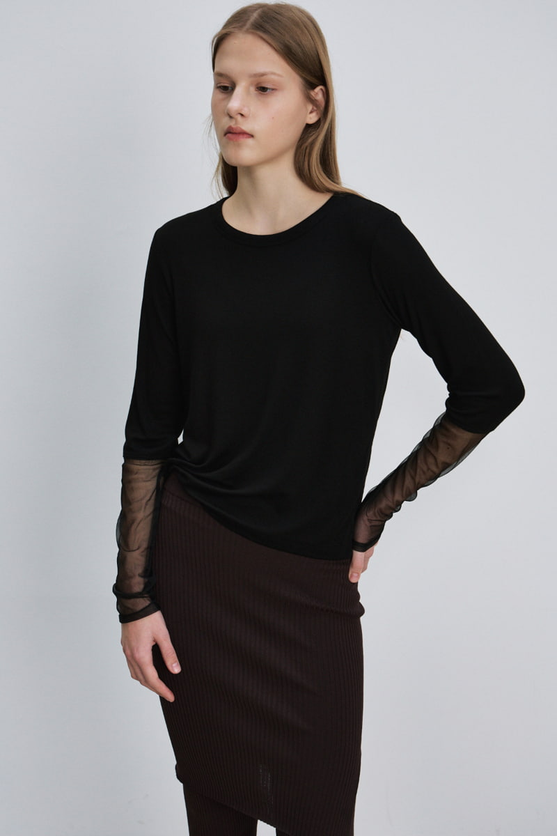 Understanding - Korean Women Fashion - #momslook - Mesh Sleeved Tee - 3