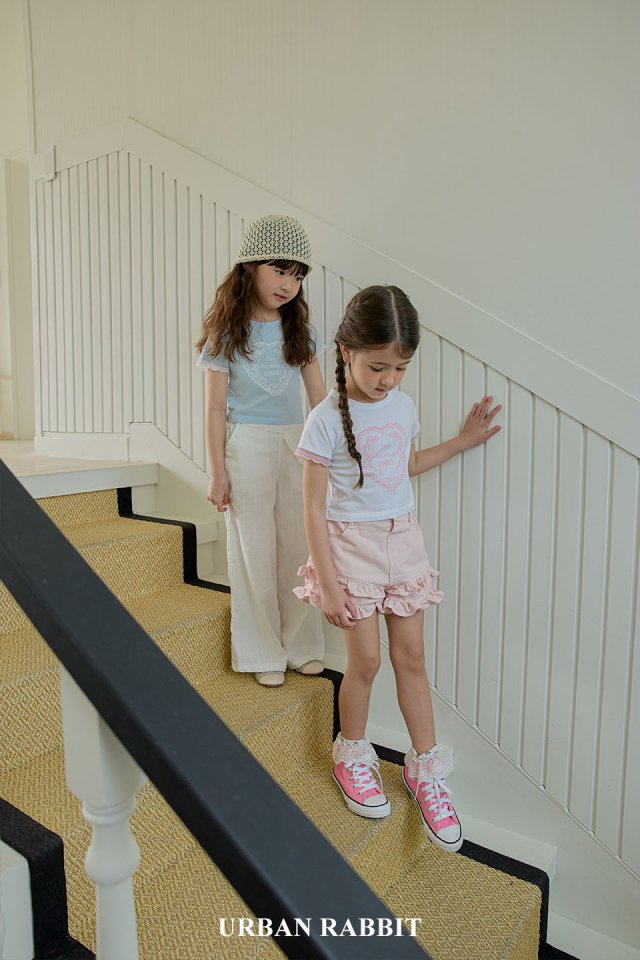Urban Rabbit - Korean Children Fashion - #designkidswear - Heart Lace Crop Tee - 5