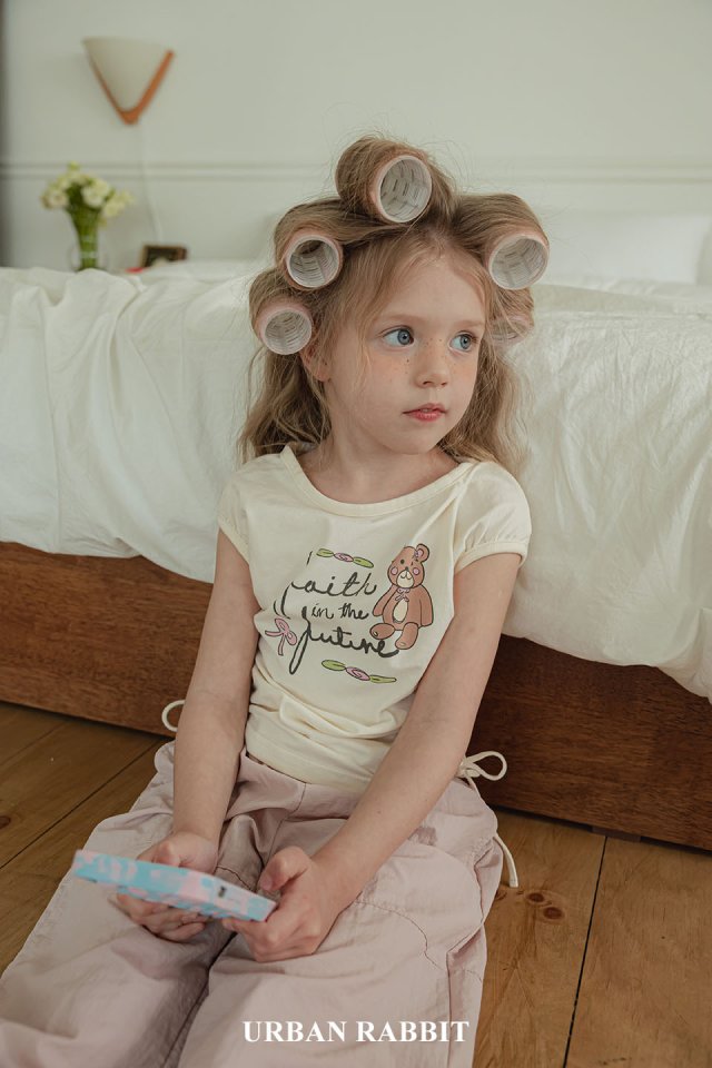 Urban Rabbit - Korean Children Fashion - #kidsshorts - Bear Cap Sleeve Tee - 8