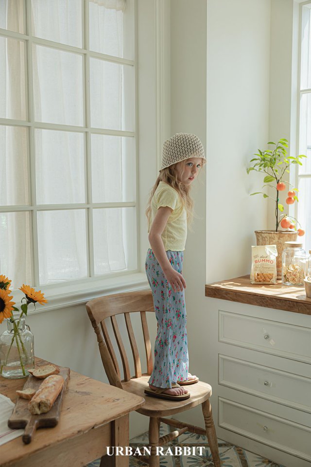 Urban Rabbit - Korean Children Fashion - #kidsstore - Flower Cooling Bootcut Pants - 7