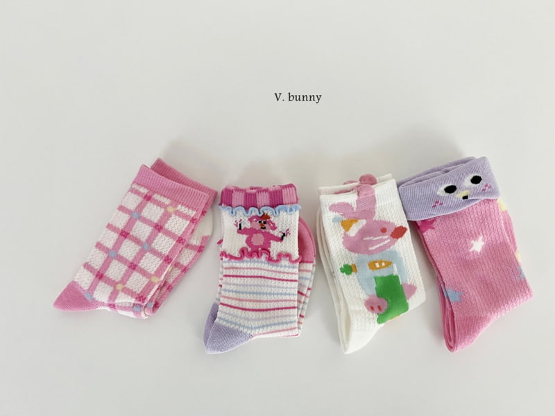 V Bunny - Korean Children Fashion - #Kfashion4kids - Carrot Mouse Socks Set - 3