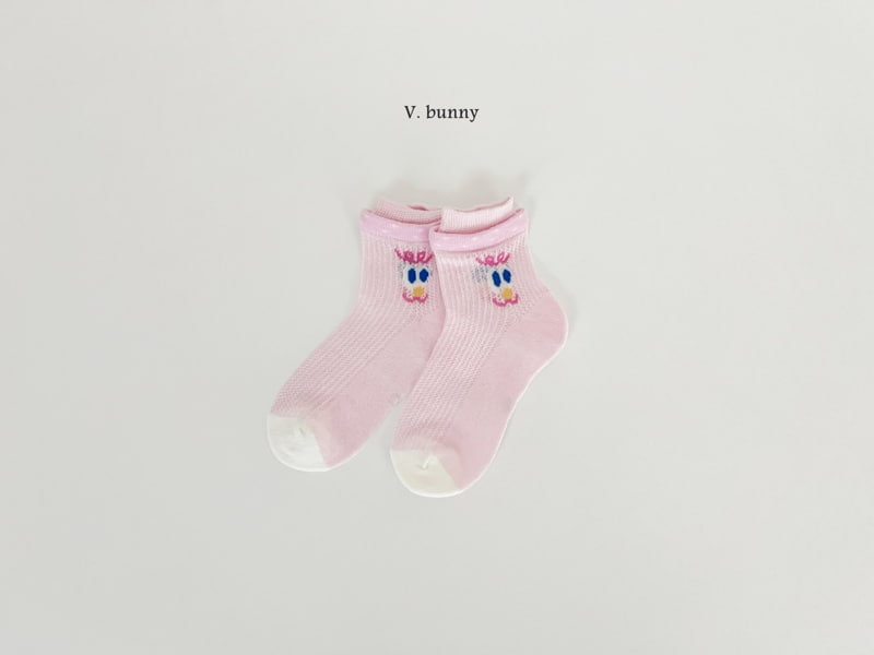 V Bunny - Korean Children Fashion - #childofig - Dot Ribbon Socks Set - 8