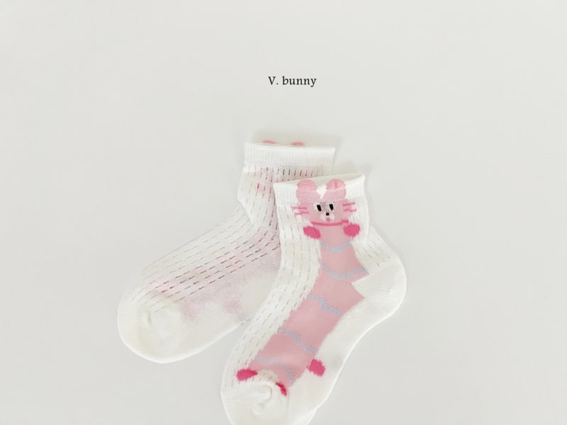 V Bunny - Korean Children Fashion - #childofig - Patterns Socks Set - 4