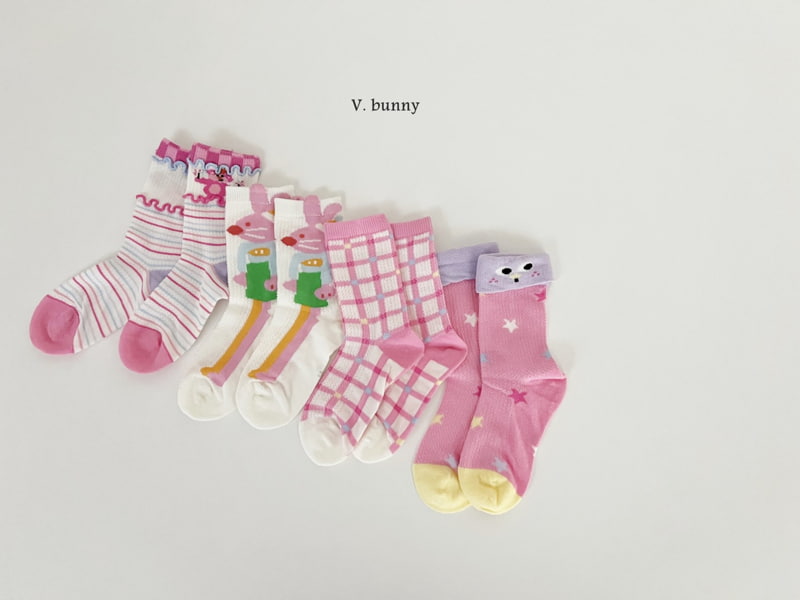 V Bunny - Korean Children Fashion - #childrensboutique - Carrot Mouse Socks Set - 10