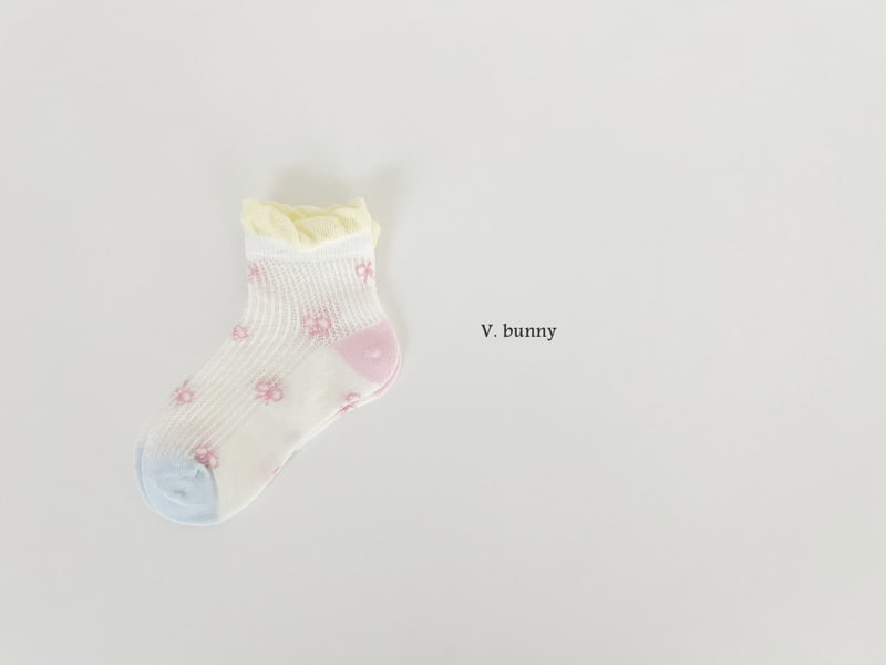 V Bunny - Korean Children Fashion - #childrensboutique - Dot Ribbon Socks Set - 9