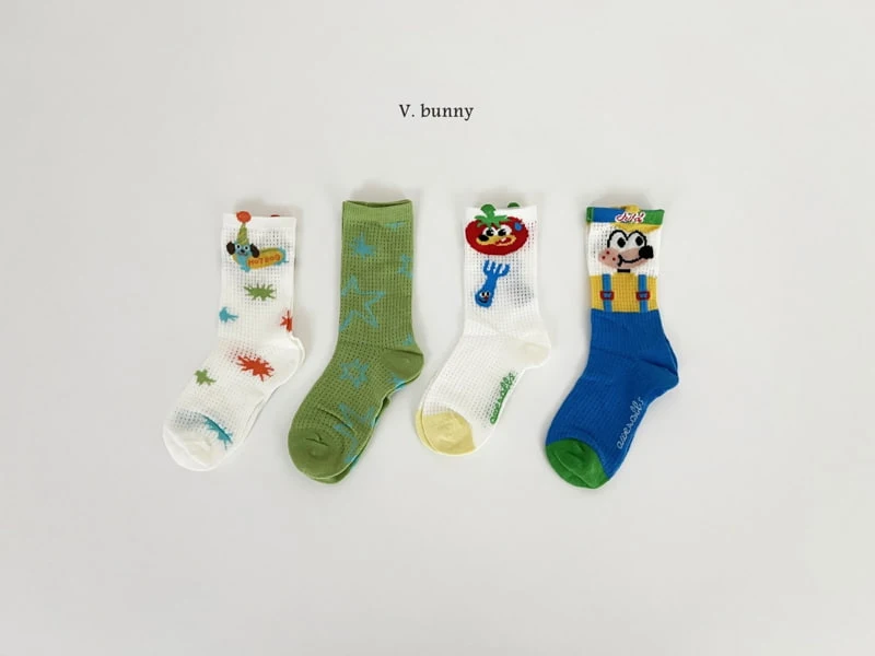 V Bunny - Korean Children Fashion - #childrensboutique - Fork Socks Set