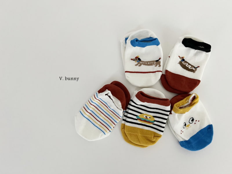 V Bunny - Korean Children Fashion - #designkidswear - Hamburger Socks Set - 8