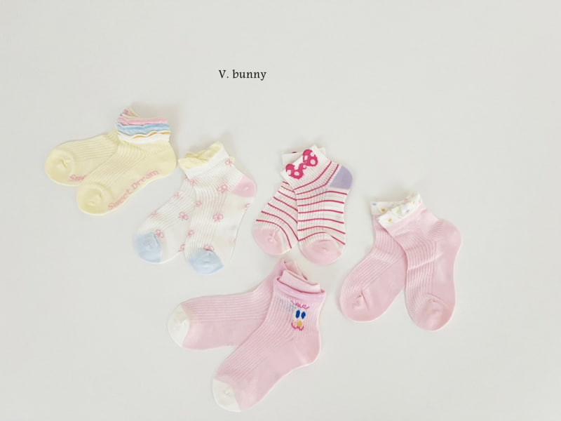 V Bunny - Korean Children Fashion - #designkidswear - Dot Ribbon Socks Set - 10