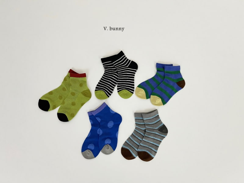 V Bunny - Korean Children Fashion - #discoveringself - Short Socks Set - 11