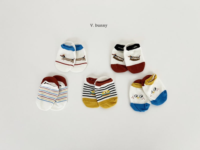 V Bunny - Korean Children Fashion - #discoveringself - Hamburger Socks Set - 9