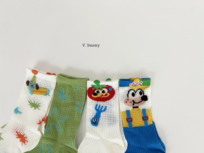 V Bunny - Korean Children Fashion - #discoveringself - Fork Socks Set - 3