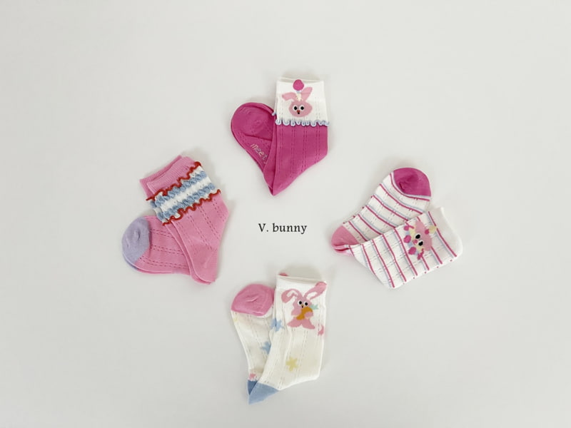 V Bunny - Korean Children Fashion - #fashionkids - Oh Rabbit Socks Set - 3