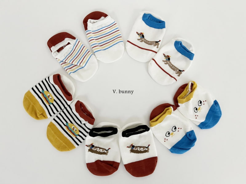 V Bunny - Korean Children Fashion - #kidsshorts - Hamburger Socks Set - 11